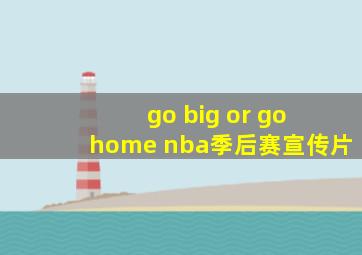 go big or go home nba季后赛宣传片